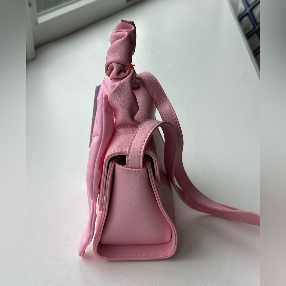 NEW Cat & Jack Girls' Pink Bow Top Handle Crossbody Bag - Picture 4 of 9